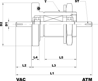 vacsol nut mount vacuum feedthrough