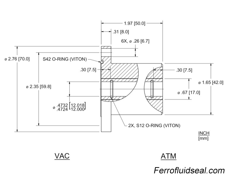 Ferrotec Feedthrough HFL-012-NN Ferrofluidic 133607