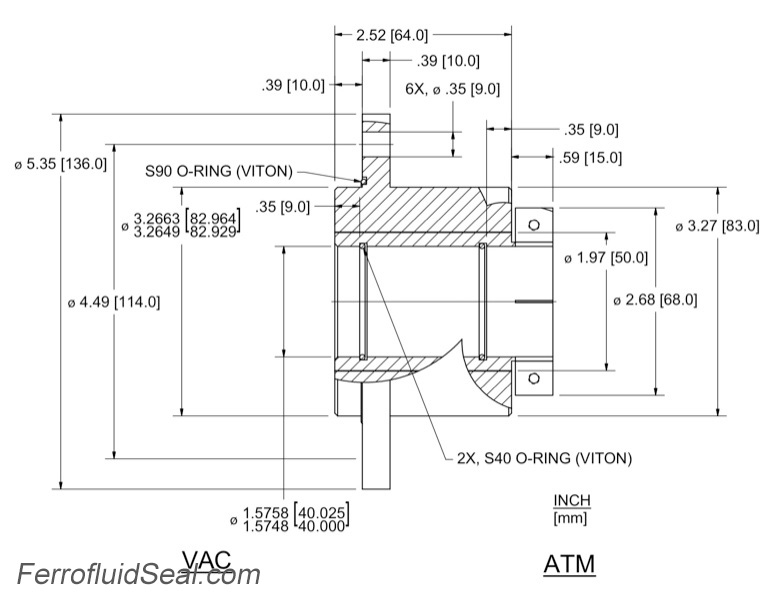 Ferrotec Feedthrough HFL-040-CN Ferrofluidic 133620