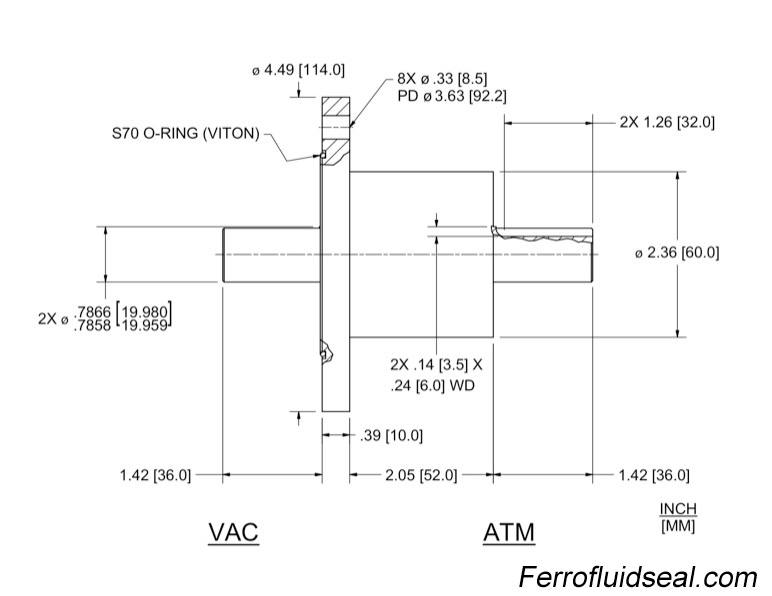 Ferrotec Feedthrough SFL-020-NN Ferrofluidic 133569