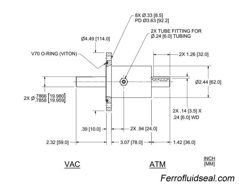 Ferrotec Feedthrough SFL-020-WN Ferrofluidic 133575