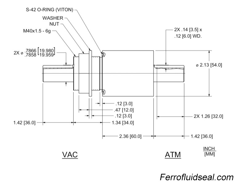 Ferrotec Feedthrough SSL-020-NN Ferrofluidic 133604